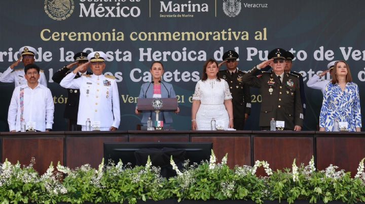 En el 112 aniversario, Sheinbaum y Marina refrendan lealtad a México y defensa de la soberanía