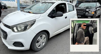 Detienen a hombre con auto robado en el centro de Monterrey