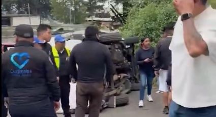 Camioneta escolar se vuelca en Cuajimalpa; 15 lesionados