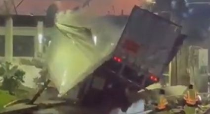 Accidente Zinapécuaro; tráiler sin frenos choca contra caseta