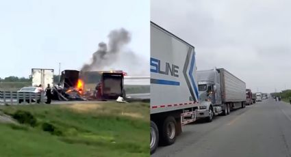 Bloquean carretera Monterrey - Reynosa tras captura de jefe criminal en Tamaulipas