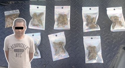 Detienen a hombre armado con droga en Urdiales, Monterrey