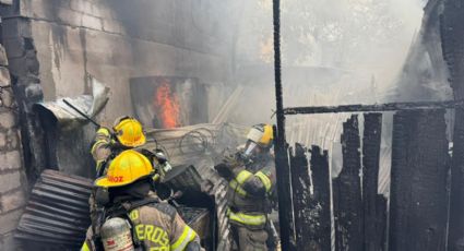 Se incendia tejaban en la colonia Industrial en Monterrey