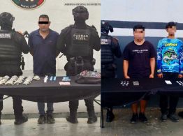 Detienen a 3 en García con más de 100 dosis de droga; dos son menores de edad