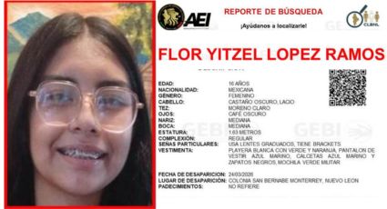 Buscan a Flor Yitzel, adolescente de 16 años desaparecida en Monterrey