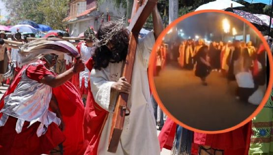 Viacrucis Xonacatlán: actor que representaba a Jesús cae de cara tras empujón y es hospitalizado