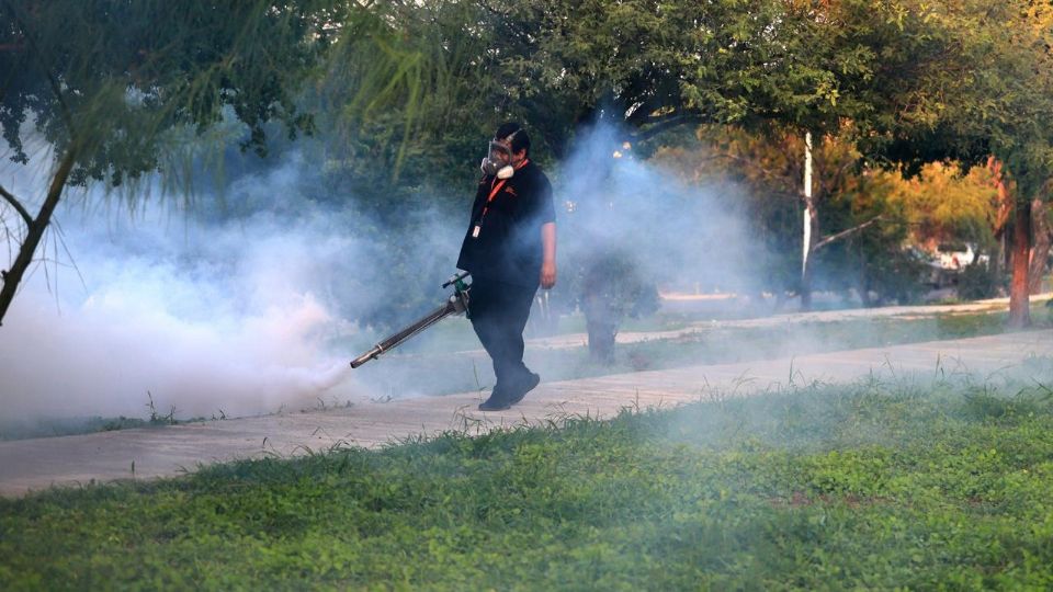 Brigadas municipales realizan fumigación y retiro de cacharros en colonias de Guadalupe para evitar la proliferación del mosquito transmisor.