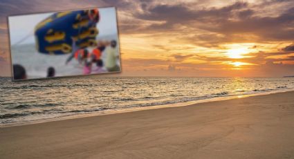 VIDEO | Bote inflable pierde el control y causa un accidente en playa