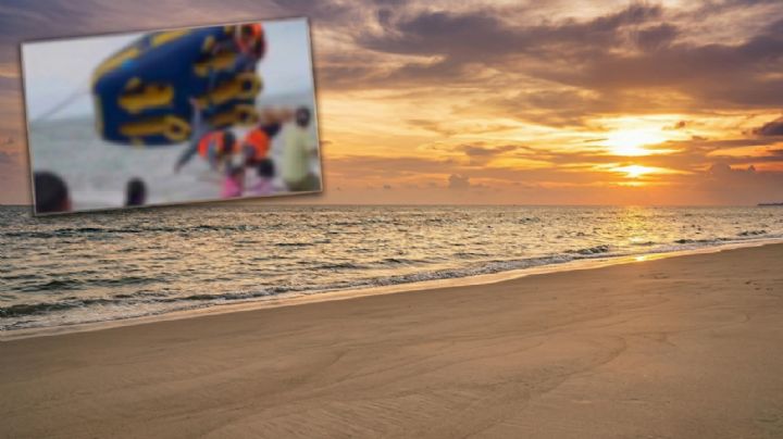 VIDEO | Bote inflable pierde el control y causa un accidente en playa