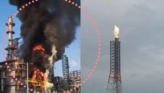 VIDEO| Se registra incendio en la refinería Olmeca de Dos Bocas; Pemex activa protocolos de emergencia