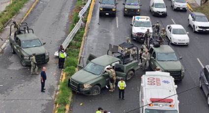Accidente en Paseo de los Leones deja tres militares lesionados en Monterrey