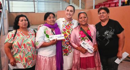 Sheinbaum encabeza entrega de pensiones en Cajeme