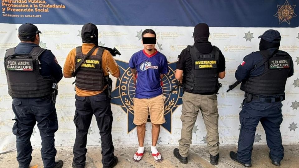 El presunto responsable fue detenido en la colonia Sierra Morena, en Guadalupe, tras un operativo de inteligencia realizado por la Policía municipal.
