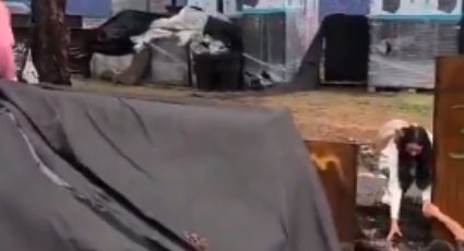 VIDEO | Mujeres caen en zanjas de obra en la Calzada Ignacio Zaragoza