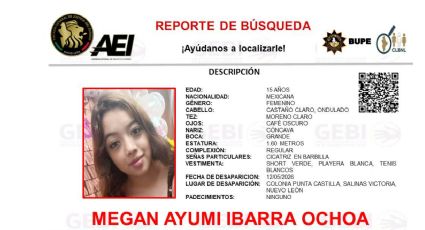 Activan búsqueda por desaparición de adolescente en Salinas Victoria