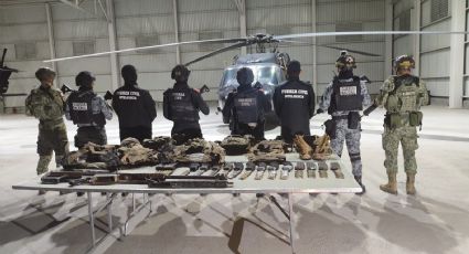 Decomisa arsenal en Los Aldamas: Aseguran Barret, armas largas y una camioneta Silverado