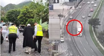 Oficiales rescatan a hombre con pérdida de memoria que caminaba en los carriles de la Carretera Nacional