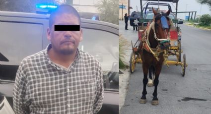 Detienen a hombre por maltratar a su caballo en plena avenida Ruiz Cortines en Monterrey