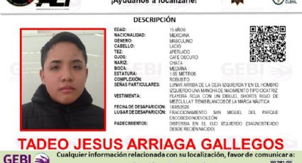 Reportan desaparición de adolescente de 15 años en Escobedo