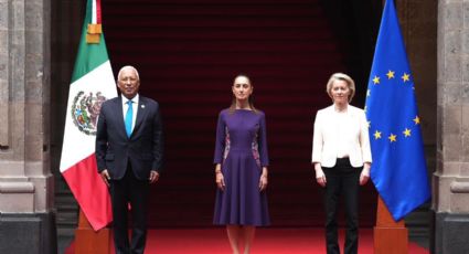 Sheinbaum recibe a líderes europeos en Palacio Nacional