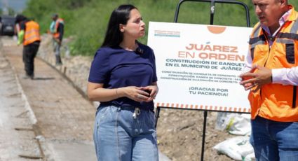 Avanza construcción de banquetas en 12 colonias de Juárez para mejorar movilidad peatonal