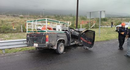 Choque entre camioneta y tráiler deja tres lesionados en la autopista Saltillo-Monterrey