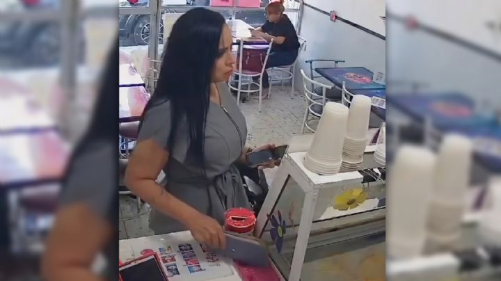 VIDEO | Nace 'Lady Calculadora' tras robo en nevería: Mira qué se llevó