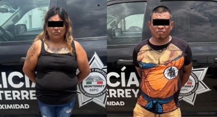 Detienen a pareja con droga en Monterrey; la investigan por robo de autopartes
