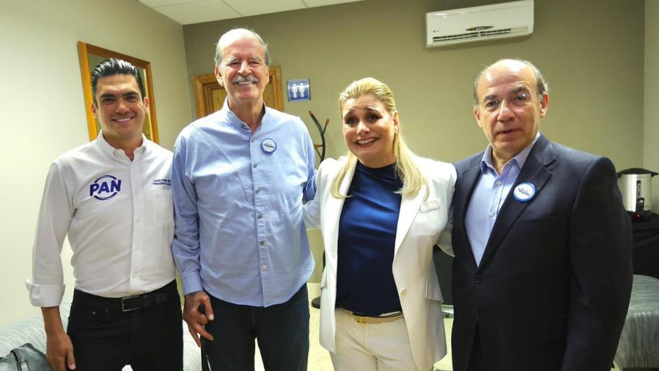 Los expresidentes Fox y Calderón manifestaron su respaldo a Maru Campos durante el mitin en Chihuahua.