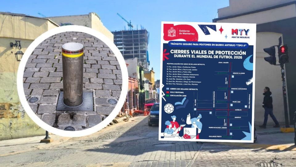 Monterrey implementará cierres viales, desvíos y carriles reversibles en Barrio Antiguo y Fundidora como parte de los preparativos para el Mundial FIFA 2026.