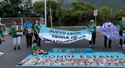 Madres Buscadoras aprovechan partido mundialista para visibilizar desapariciones en Nuevo León
