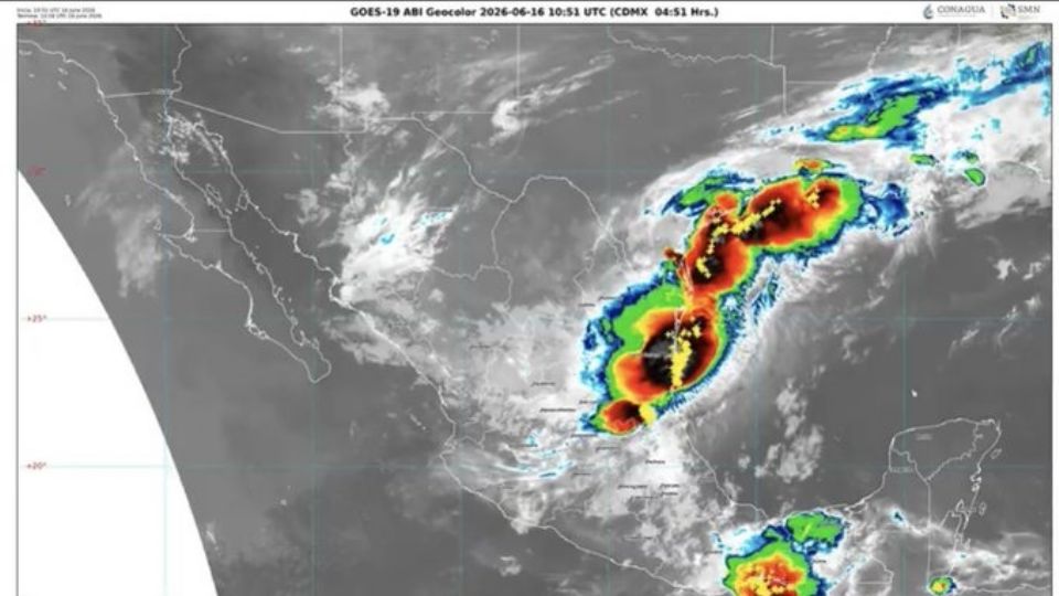 Alerta de Protección Civil por lluvias intensas en México.