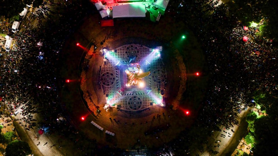 Vista áerea de el Ángel de la Independencia de la Ciudad de México este jueves.