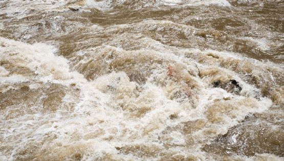 VIDEO | Combi queda varada por inundación en Edomex