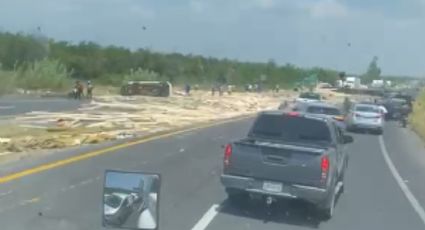 Choque y volcadura movilizan a rescatistas en Montemorelos