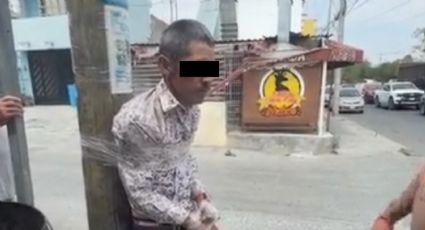 Vecinos retienen a presunto ladrón en Escobedo