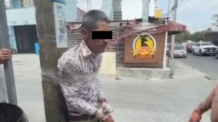 Vecinos retienen a presunto ladrón en Escobedo