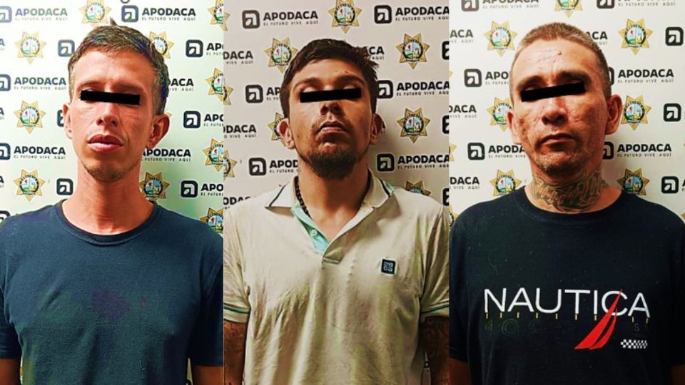 Policías de Apodaca detuvieron a tres hombres con órdenes de aprehensión vigentes, entre ellos un presunto responsable del delito de homicidio.