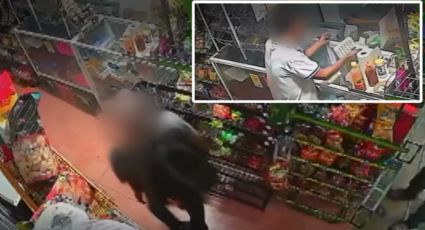 Dos sujetos roban negocio de abarrotes en el Centro de Monterrey