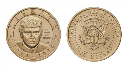 EU lanza moneda conmemorativa de un dólar con el rostro de Trump