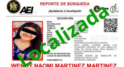 Localizan sana y salva a Wendy Naomi