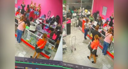 VIDEO | Exhiben a presunta fardera en tienda del Centro de Monterrey