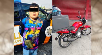 Detienen a hombre con motocicleta robada en Guadalupe